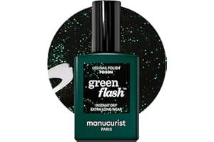 Manucurist Vernis Semi Permanent Green Flash™ Vert Pailleté - Gel Ongle Naturel - Vernis Gel UV Semi Permanent - Gel Polish Ingrédients Bio - Gel Polish Vernis - Manucure Professionnelle Femme