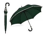 H HANSEL HOME 8 Ribs Automatic Long Umbrella, Large Umbrella with Curved Handle, Water Repellent Fabric, Reinforced Structure