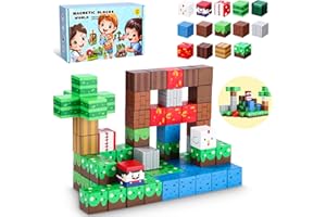 CEXOVO Zestaw Magnetyczny 80 Sztuk Zabawek Magnetycznych Klocki Magnetyczne Magnetyczne Klocki Do Budowania Dla Dzieci,Zabawka Magnetyczna dla Chłopców i Dziewczynek w Wieku od 3 lat,Prezenty dla Dzieci