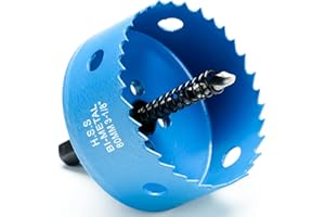 HOME COMPOSER Lochsäge 80mm, Schnellarbeitsstahl HSS M42 Bi-Metall Lochsäge, Lochfräser mit Sechskant-Schaft und Bohrer für Holz, Trockenbau und Metallblech, 1 Stück Blau