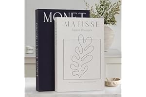 kroucoco Decorative Books - Set of 2 Fake/Faux Linen Storage Boxes Enhance Your Coffee Table, Bookshelf or Mantel Decor, Modern Home Decoration, Photo Storage and as a Keepsake Box (Black＆beige)