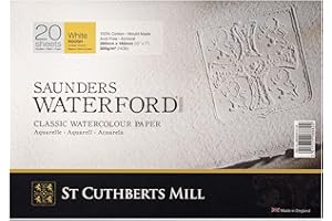 SAUNDERS WATER FORD SERIES Saunders Waterford : Block : 300gsm : 18x26cm : 7x10in : 20 Sheets : Rough