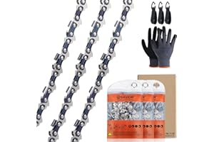 SAVIOR 3 pieces 35 cm chainsaw chain 3/8 inch LP 52 drive links 1.1 mm non-return saw chain compatible with Makita DUC353Z, Bosch AKE35S AKE35-19S, Ein-hell, Husqvarna, Dolmar and more