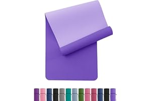 Oak & Tea Yoga Mat for Women Men Non Slip Exercise Mat for Home Gym with Carry Strap, TPE Workout Mats for Meditation, Pilates 183x61x0.6cm