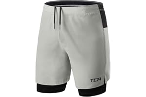 TCA Ultra 2 in 1 Compression Shorts Men Running Gym Shorts for Men with Zipped Pocket