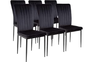 ‎ALBATROS Albatros Esszimmerstühle mit Samt-Bezug 6er Set Modena, Schwarz - Stilvolles Vintage Design, Samt-Bezug, SGS geprüfter Polsterstuhl - Moderner Küchenstuhl, Stuhl Esszimmer oder Esstisch Stuhl