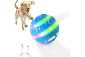 ALL FOR PAWS Interaktiver LED Hundeball für Langeweile-Bewegung aktivierte bewegliche Hundebälle Spielzeug leuchtet auf USB wiederaufladbar für Tag/Nacht Spiel