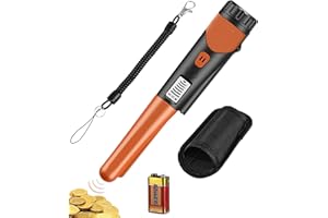 jutyum Détecteur de métaux Portable,détecteur de métaux à Balayage à 360 °, Etanche Pinpointer Détecteur,avec indicateur LED et des Piles，pour Chasse aux Trésors