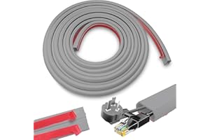 Bechoanigel Canaleta Cables, 2.5 CM X 6 M PVC Flexibilidad Canaletas para Cables Fácil de Cortar, Tapa Cables Pared Adecuado para Familias, Escuelas, Oficinas, Almacenes(Gris)