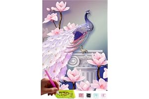 MISHBAY Diamond Painting Tiere - 30x40cm Diamond Painting Erwachsene - Diamant Painting Bilder Pfau - DIY 5D Satz Wand Dekor Diamantstickerei