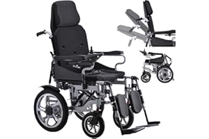 Broobey Liegender Faltbare Elektrorollstühle für Erwachsene - 500W Leistungsmotor - 30km Reichweite - Kopfstütze und Rückenlehne MuMulti-winkelverstellbare Stütze 150 kg