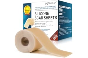 PEPHUCA Hojas de cicatrices de silicona avanzadas, tiras de cicatrices, cinta de gel para eliminar cicatrices, eliminación reutilizable y efectiva de cicatrices nuevas y viejas (4CM X 300CM)