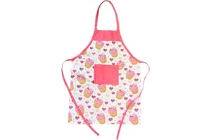 HOUSE ART LIFE Kinderschürze mit Tasche für Junge Mädche 5-10 Jahre zum Malen Kochen Backen Schürze für Kinder Baumwolle Bunt | Viele Farben