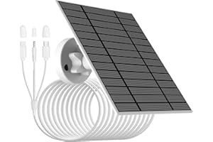 LIFEMOI Panel solar de Cámara de Seguridad 5V/6W con conector USB/tipo-C/dc3513 en miniatura.IP66,cable de carga de 3m/9,8pies,compatible con cámaras de anillo,tipo y,eufycam 2/2pro/2C/2C Pro/E/3c/L20/L40/S40