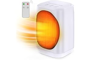 Lightswim Space Heater, 70° Oscillating Portable Electric Heater, 1200W PTC Ceramic Small Space Heater with 3 Modes, Mini Heater/Cooler fans for Office, Desk, Bedroom, Indoor (White)