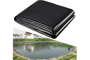 HonGien Pond Liner High Tensile Waterproof Pond Liners Ideal for Fish Ponds Lotus Ponds Aquaculture Ponds Fountains Black Heavy Duty HDPE UV Resistance Garden Wildlife Pond Liners(1.2x2.1m)