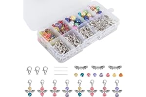 LUNEKUCK 60 Sets Schutzengel Basteln Engel Perlenengel Charme Anhänger Glücksbringer Gastgeschenk DIY selber machen, für Hochzeit Taufe Geburtstag