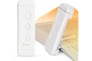 Glocusent USB Rechargeable Book Light, Eye Caring Reading Light Clip on Book, 3 kolory i 5 jasności ściemniania, przenośna i elastyczna, długotrwała do 80 godzin, idealna dla miłośników książek