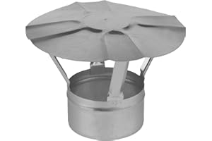 Proper Tools Galvanised Steel Chimney Cowl - Ø 200 mm (7.90") - Flue Liner Cap, Duct Plug Pipe, Rain Cover, Stove Log Burner Cap, Tube Finishing