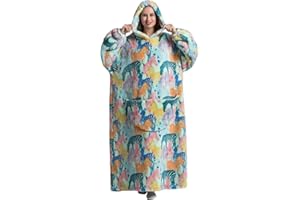 KAWOJA Verlängert Übergroße Hoodie Decke,Kuscheldecke mit Ärmeln und Taschen,Superweiche und Warme Flanell TV Decke mit Kapuze
