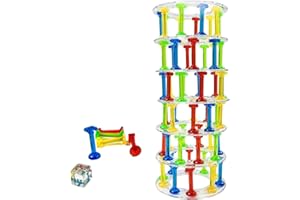 FIBOGOUP Montessori - Gioco di impilamento per bambini, a forma di torre a dondolo, per l'equilibrio, capacità motorie, giocattolo educativo per bambini, giochi per feste in famiglia, per bambini e