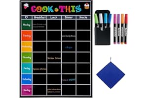 DumanAsen Meal Planner, Weekly Planner, Magnetic Dry Erase Planner for Fridge, 16" x 12", Includes 8 Dry Erase Colorful Markers