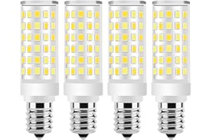 KUNKA E-14 LED Glühbirnen 50 Watt Äquivalent -500Lm -Drei-Farben-Wechsel-3000K| 4500K|6500K- E14 Edison Glühbirnen für Deckenventilator, Nähmaschine, Türkische Tischlampe AC110V-240V (4Stück)