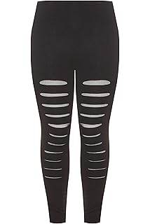 for Good Curve Ripped Mesh Insert Stretch Leggings - Women's