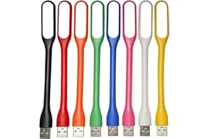 EBYPHAN 8 Pezzi Lampada USB Flessibile, Mini Luce LED USB, Luce della Tastiera per Computer Portatile, Lampada da Lettura Regolabile, 8 Colori