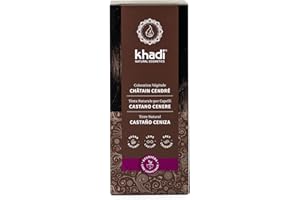 khadi CHÂTAIN CENDRÉ Coloration Végétale, châtain mat et cendré moyen à châtain café foncé - sans reflets roux, 100% naturel, vegan et sans ingrédients synthétiques, Cosmétiques naturels, 100g