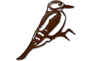 ‎ARTTEC DESIGN ARTTEC Vogel Buntspecht (Rostdeko) - hochwertige Gartendeko aus Metall - Rost Deko für Garten, Balkon & Terasse - Metall Deko zum Aufstellen - Made in Germany