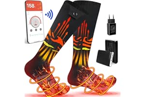 LGTLQT Beheizte Socken,7,4V 5000 mAh Batterie Wiederaufladbar Elektrische Heizsocke für Damen und Herren,Fußwärmersocken mit APP-Steuerung und 4 Heizeinstellungen,für Winter Skifahren,Camping,Wandern