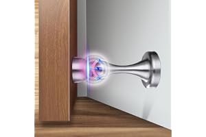 Flintronic Magnetiska dörrstoppare, silver, 1-pack, 1 set, 1 objekt, anti-kollision tyst, rostfritt stål, vägg- och dörrmonte