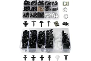 GYYXH 180 Stück Karosserieschrauben Set + Befestigungsclips, Auto Body Undertray Fender Schrauben, KFZ Blechmutter Schraube Mutter Clip Kit, Metall U Typ Befestigungsclip für Auto Stoßstange, Undertray