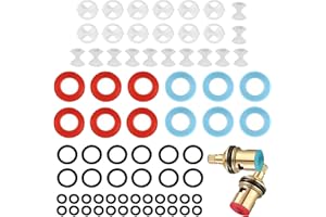NOENAENI 72PCS Tap Washers Kit with Ceramic Discs, Tap Washers for Mixer Taps Assorted Uk, Multi-Size Silicone O-Rings and Leak-Proof Gaskets for Mixer Taps Repair, Bathroom Sink, Kitchen Faucet, DIY Plumbing