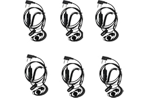 Retevis Walkie Talkie Auriculares, Auricular G de 2 Pin con Bobina Compatible con RT24 RT622 RT27 RT618 RT619 BaoFeng BF-888S BF-88E Radio Bidireccional (6 Piezas)