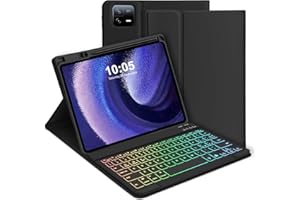 GOOJODOQ Tastiera Custodia per Xiaomi Pad 6/6 Pro 2023, Layout Italiano Tastiera retroilluminata Bluetooth staccabile e custodia protettiva per Xiaomi Pad 6/Pad 6 Pro 11" 2023, Nero