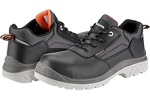 Bellota 72308NJS344 - Zapato de Seguridad Comp+ Negra S3 de Hombre y Mujer (Talla 44) de Piel Hidrofugada Lisa, Acolchada y con Zonas Reforzadas Antiabrasión