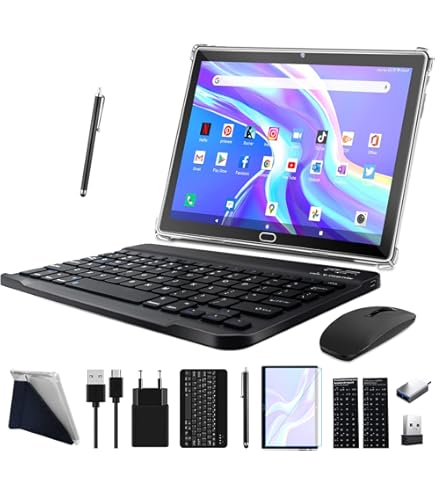 Android 14 Tablet 10 Zoll - 36GB RAM 128GB ROM Mit Tastatur & Maus