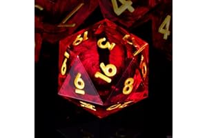 ORUZA 7 PCS Dragon Eye DND Dice Liquid Core D&D Dice Resin Sharp Edge Polyhedral D&D Dice Set for Dungeons and Dragons Role Playing Die D20 D12 D10 D8 D6 D4 D%