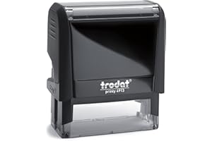 Trodat Printy Line 4913 (Noir, Large 47x17 mm) Tampon encreur professionnel personnalisé, auto-encreur, tampon d'entreprise, tampon d'adresse (Noir, XLarge (4913))