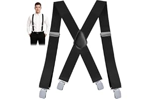 Biliant Hängslen för herrar, hängslen herrar extra starka breda 5 cm med mycket starka metallklämmor, justerbar, elastisk, en storlek