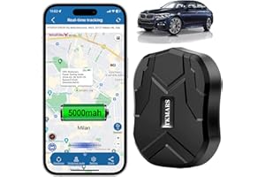 TKMARS GPS Tracker Ohne ABO Auto GPS Tracker mit Kostenloser App, Kein Abonnement Erforderlich, 90 Tage über Standby-Zeit, Starke Magnetische Wasserdicht. 5000mah
