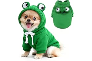 TENHCREEK Hund Weihnachten Kostüm Hoodie,Frosch Hunde Weihnachtskostüm,Warme Hundekostüm Weihnachten,Hundemantel Weihnachtens Kostüm,Kostüme Für Kleine Mittel Große Und Kleine Hunde Katzen Und Haustiere XS