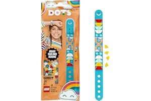 LEGO DOTS Le bracelet Arc-en-Ciel, Kit de Fabrication de Bijoux, Loisir Créatif pour Fille et Garçon à Partir de 6 ans, 33 Pièces, 41900