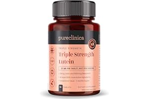 PURECLINICA Triple Strength Lutein 30mg x 90 Tablets. with 1000mcg Zeaxanthin - 3 Months Supply