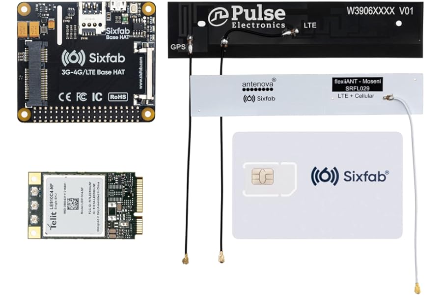 Raspberry Pi 4G/LTE Cellular Modem Kit - Hardware | Global IoT SIM Card w $25 Free Credit | Free Cloud Software | Remote Network Monitoring | Remote Terminal Access