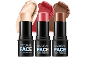 ‎XINYUNXIN Contour Stick mit Highlighter, Bronzer und Blush Shades, ein nicht fettender, wasserfester Contour Stick, der das Gesicht mühelos mit einer leichten Berührung konturiert (D, 3 Stück)