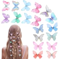 Y2K Schmetterlings Haarspangen 10 Stück - Mit Strasssteinen, Für Mädchen & Teenager, Bunte Haar-Accessoires