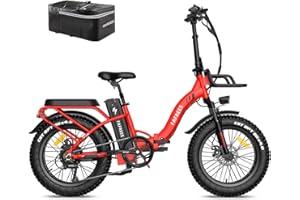 Fafrees Bici Elettrica Pieghevole Uomo Donna, 48V 22.5Ah Bicicletta Elettrica 100-120KM, 4.0" Fat Bike Ebike, 7 Velocità, Carico 150KG, Ufficiale F20 Max 2024 Nuovo